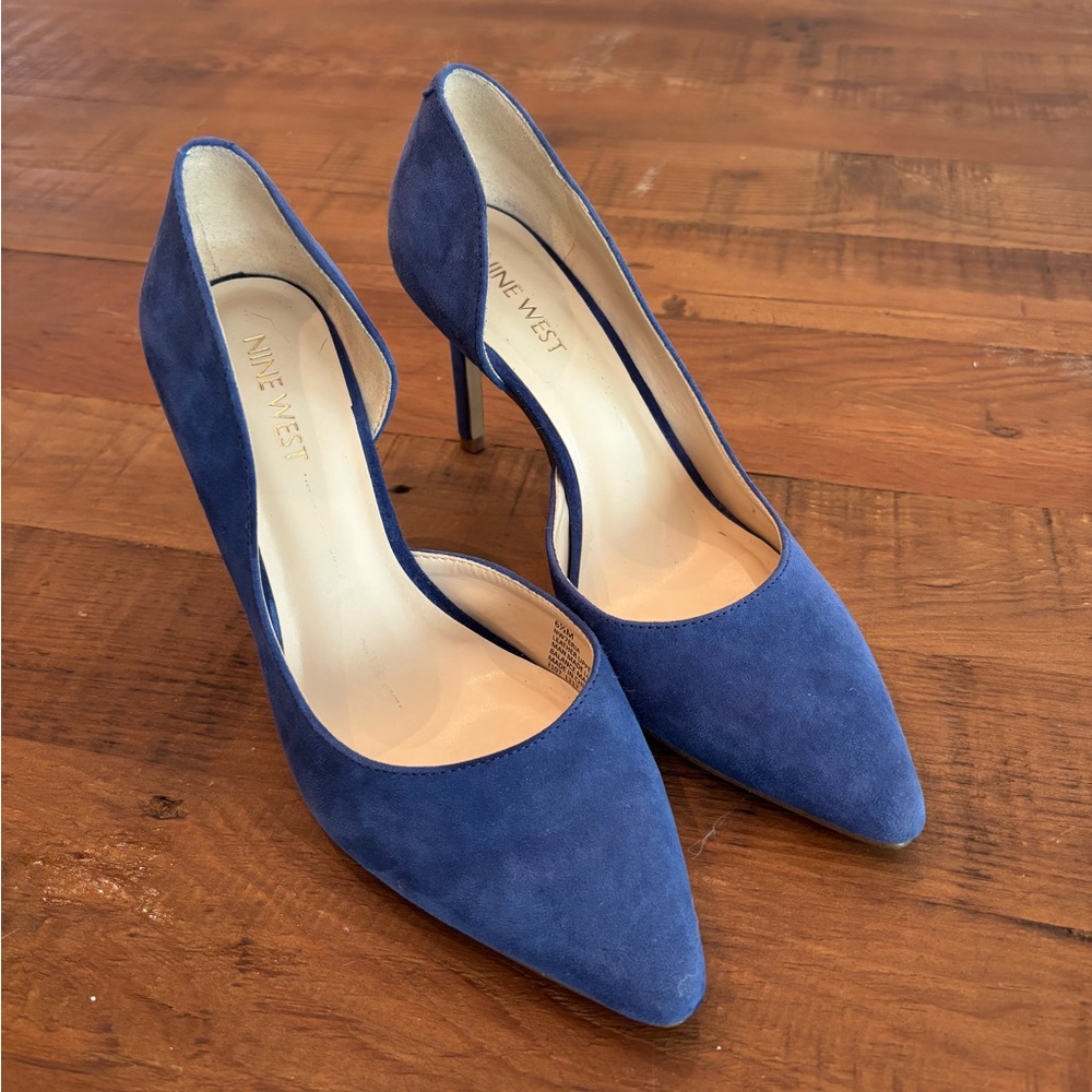 Nine West Navy Suede Heels